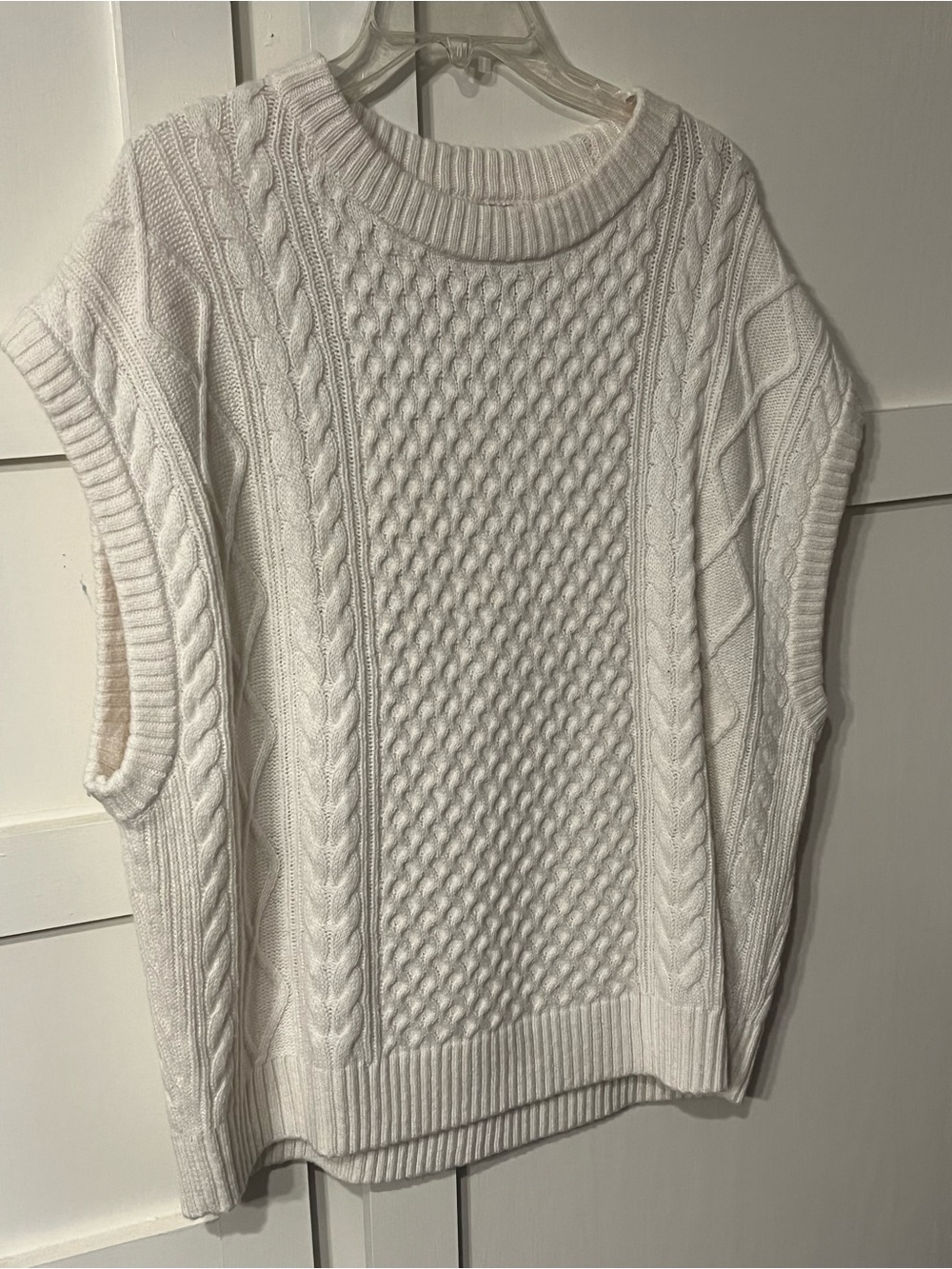 NWOT J. Crew Cable Knit Sleeveless Sweater Vest - White